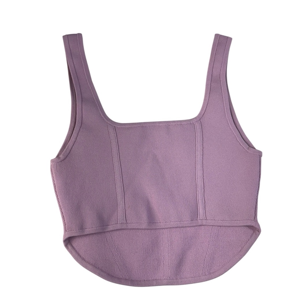 Aritzia Babaton Sculpt Knit Crop Top Bustier - small lilac - Picture 3 of 5